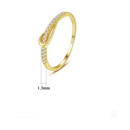Fashion OL CZ Lines Knot 925 Sterling Silver Ring