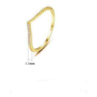 Girl CZ V Shape 925 Sterling Silver Ring