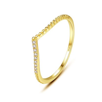 Girl CZ V Shape 925 Sterling Silver Ring