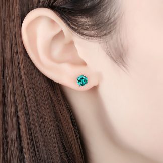 Classic Round CZ 925 Sterling Silver Stud Earrings