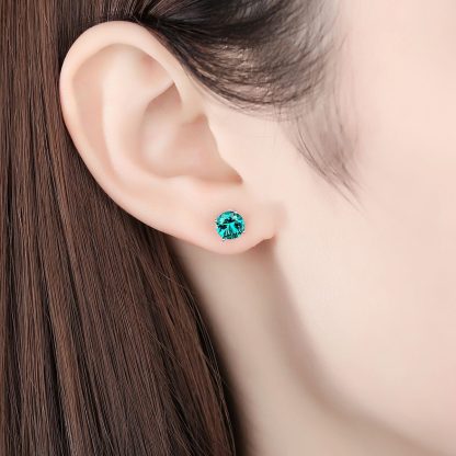 Classic Round CZ 925 Sterling Silver Stud Earrings