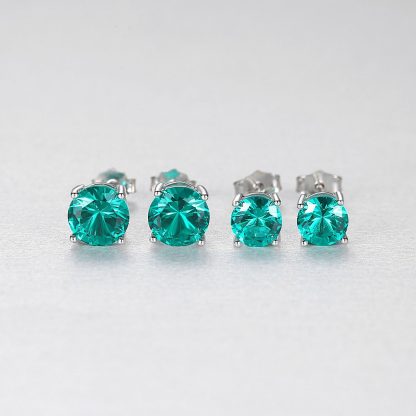 Classic Round CZ 925 Sterling Silver Stud Earrings