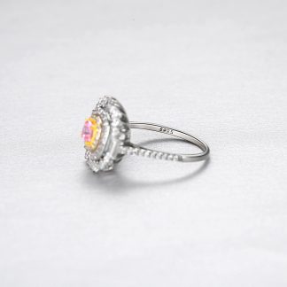 Elegant Micro Setting CZ Flower 925 Sterling Silver Ring