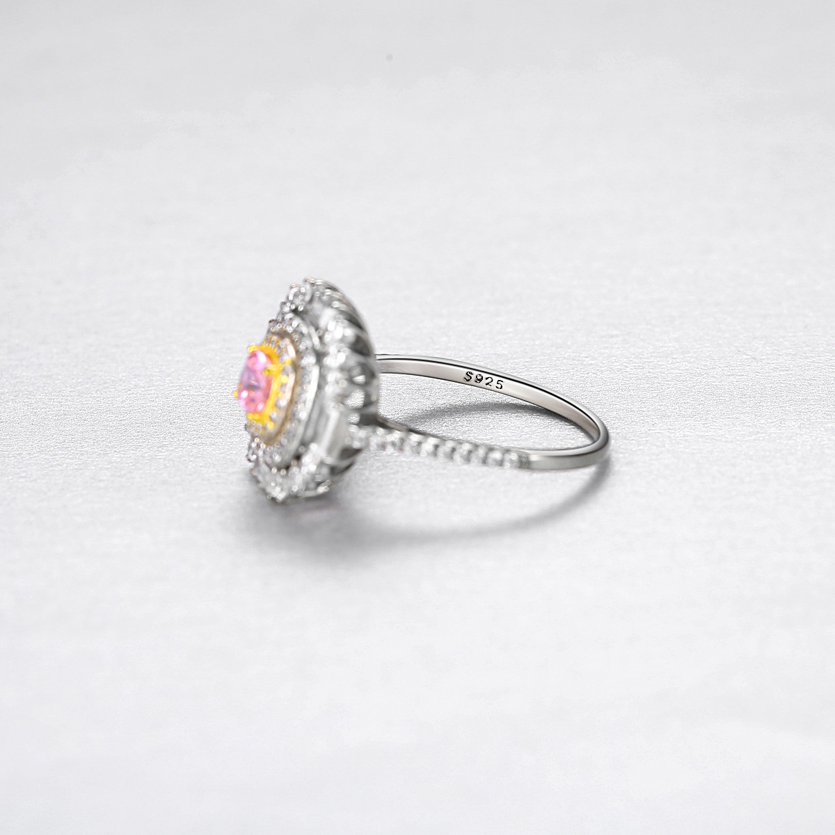 Elegant Micro Setting CZ Flower 925 Sterling Silver Ring