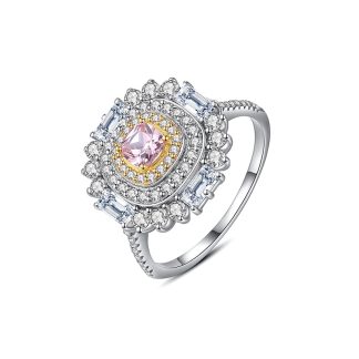 Elegant Micro Setting CZ Flower 925 Sterling Silver Ring