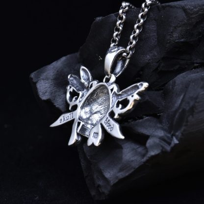 Men's Vintage Skull Pirates Knife Sword 925 Sterling Silver DIY Pendant