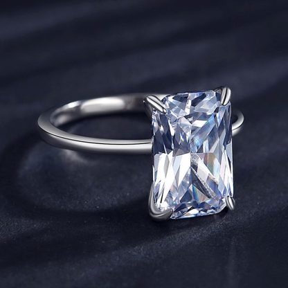 Elegant Party Baguette CZ 925 Sterling Silver Adjustable Ring
