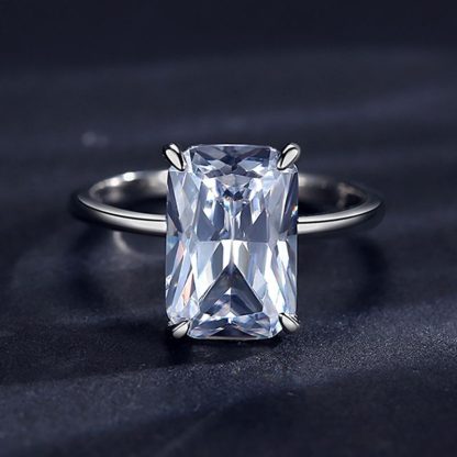 Elegant Party Baguette CZ 925 Sterling Silver Adjustable Ring