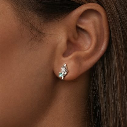 Ocean Summer Vacation Conch Shell 925 Sterling Silver Plated Stud Earrings