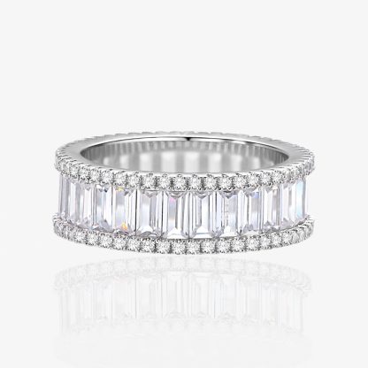 Simple Geometry Baguette CZ Lines 925 Sterling Silver Ring