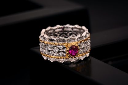 Holiday Created Ruby CZ Hollow 925 Sterling Silver Ring