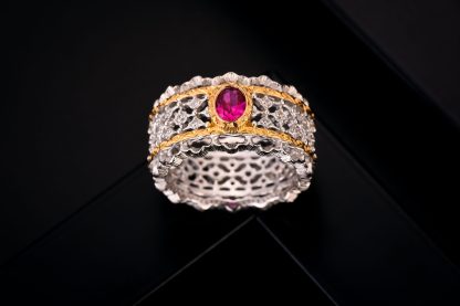 Holiday Created Ruby CZ Hollow 925 Sterling Silver Ring